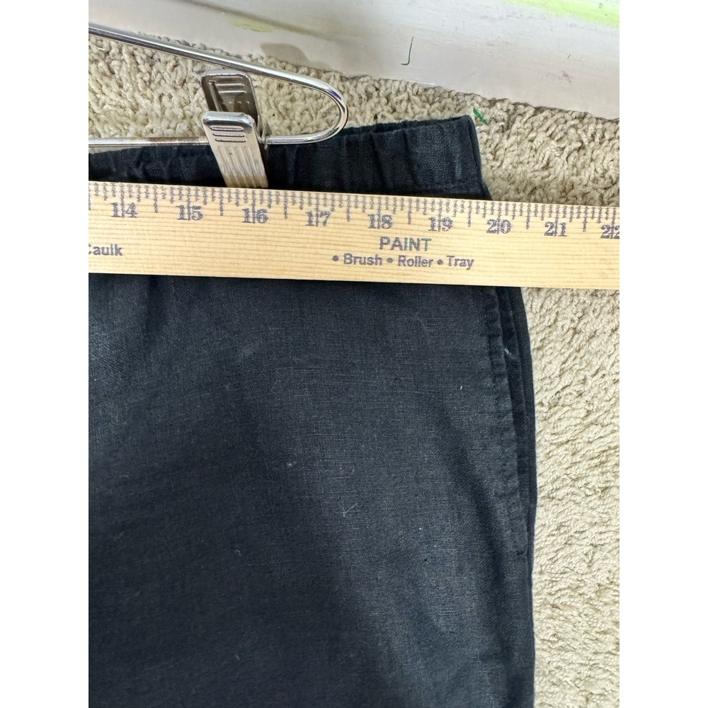J. Jill Women's Pull On Cropped Wide Leg Linen Pants Size LT Black Lagenlook - Picture 7 of 11